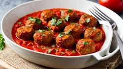 Spanish-style Meatballs In Tomato Sauce With Manchego