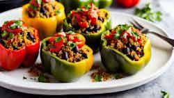 Spanish-style Stuffed Bell Peppers With Quinoa And Black Beans