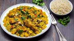 Spiced Chicken And Rice Pilaf (bhojpuri Chicken Biryani Pulao)