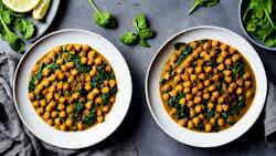 Spiced Chickpea and Spinach Curry (كاري حمص وسبانخ متبل)