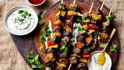 Spiced Lamb Kebabs With Tahini Yogurt Sauce