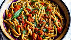 Spicy Eggplant Pasta (Alicha Be'timatim Firfir)