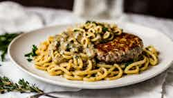 Spätzle Burger With Creamy Mushroom Sauce