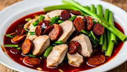 Steamed Chicken With Chinese Sausage