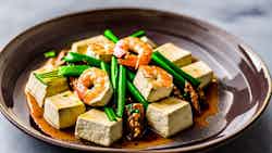 Steamed Tofu with Shrimp (虾仁蒸豆腐)