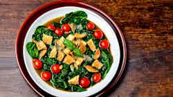 Stewed Spinach With Smoked Fish