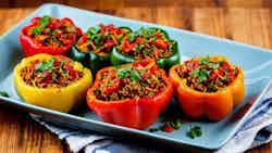 Stuffed Bell Peppers with Bashkir Rice and Beef (Фаршированные перцы с башкирским рисом и говядиной)