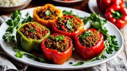 Stuffed Bell Peppers with Rice and Beef (Bədəmjan Dolmasi)