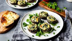 Swabian Cheese and Spinach Stuffed Mushrooms (Schwäbische Käse-Spinat-Gefüllte Pilze)