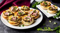 Swiss Cheese And Ham Stuffed Mushrooms