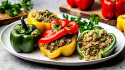 Swiss Cheese And Mushroom Stuffed Bell Peppers