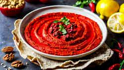 Syrian Muhammara Dip With Roasted Red Peppers And Walnuts