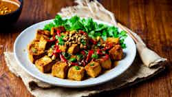 Tahu Goreng Bumbu Kacang (crispy Fried Tofu With Peanut Sauce)