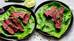 Taro Leaf Wraps With Spiced Ground Beef