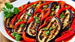 Terong Bakar (grilled Eggplant With Spicy Tomato Sauce)