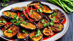 Terong Bakar Sambal Pedas (grilled Eggplant With Spicy Sauce)