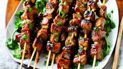 Thayet Kyaw (tamarind Glazed Pork Skewers)