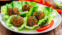 Tibetan Yak Meatball Lettuce Wraps