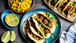 Tibetan Yak Meatball Tacos With Mango Salsa