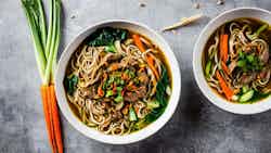 Tibetan Yak Noodle Soup With Spicy Peanut Sauce