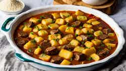 Tibetan Yak Sausage And Potato Casserole