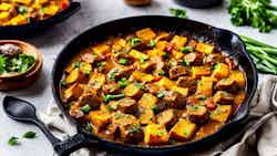 Tibetan Yak Sausage And Potato Skillet Hash