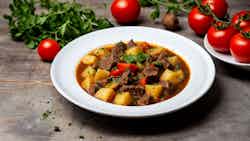 Tocanita De Vita Cu Cartofi (aromatic Beef And Potato Stew)