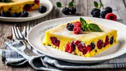 Torta Di Polenta Con Frutti Di Bosco Bergamasca (bergamo Polenta Cake With Wild Berries)