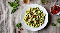 Tortellini Al Pesto Cremoso Con Pomodori Secchi (creamy Pesto Tortellini With Sun-dried Tomatoes)