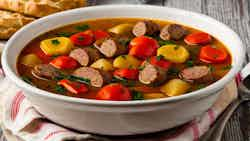 Transylvanian Sausage Stew (Kolbász Pörkölt)