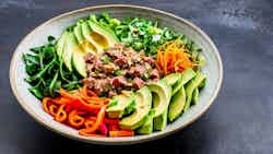 Tuna Poke Bowl With Avocado And Wakame