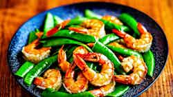 Udang Saus Tiram (stir-fried Shrimp With Snow Peas)