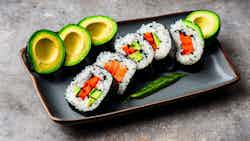 Vegan Sushi Rolls With Avocado