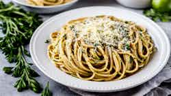 Vegetarian Garlic Parmesan Spaghetti