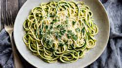 Wheat-free Zucchini Noodle Alfredo