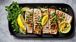 Xifias Marinatos Me Lemoni Kai Fytika (lemon And Herb Marinated Grilled Swordfish)