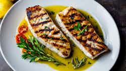 Xifias Sti Skara Me Lemoni Kai Aromata (greek-style Grilled Swordfish With Lemon And Herbs)