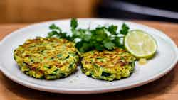 Yin-Yang Zucchini Fritters (阴阳茄子饼)