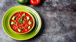 Zesty Gazpacho With Avocado Salsa