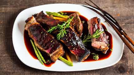Ainu-style Roasted Lamb Ribs With Juniper Berry Sauce