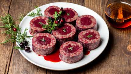 Ainu-style Wild Game Sausage With Lingonberry Sauce