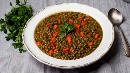 Albanian Lentil Soup (Supë me Lëngje)
