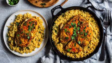 Arroz De Forno (macanese Style Portuguese Baked Rice With Chicken)