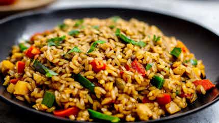 Arroz Mamposteao Chop Suey (Fried Rice and Beans Stir-Fry)