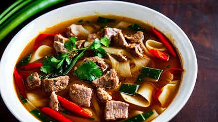 Babi Cakalang (spicy And Tangy Minced Pork Soup)