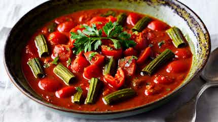 Bamia Bil Zeit (okra And Tomato Stew)