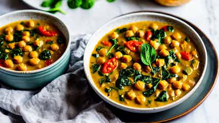 Bamya (assyrian Chickpea And Spinach Stew)