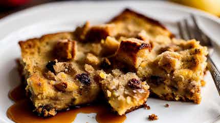 Banana Bread Pudding With Rum Sauce