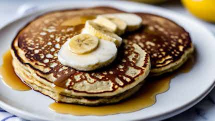 Banana Pancakes With Coconut Syrup