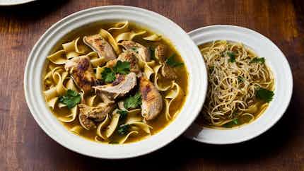 Bashkir-Style Chicken Soup with Noodles (Башкирский куриный суп с лапшой)